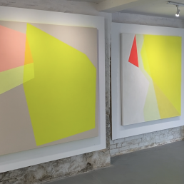 Trudie Moore luminous energising immersive gallery experience exhibition of contemporary art including large scale abstract paintings installations and forms